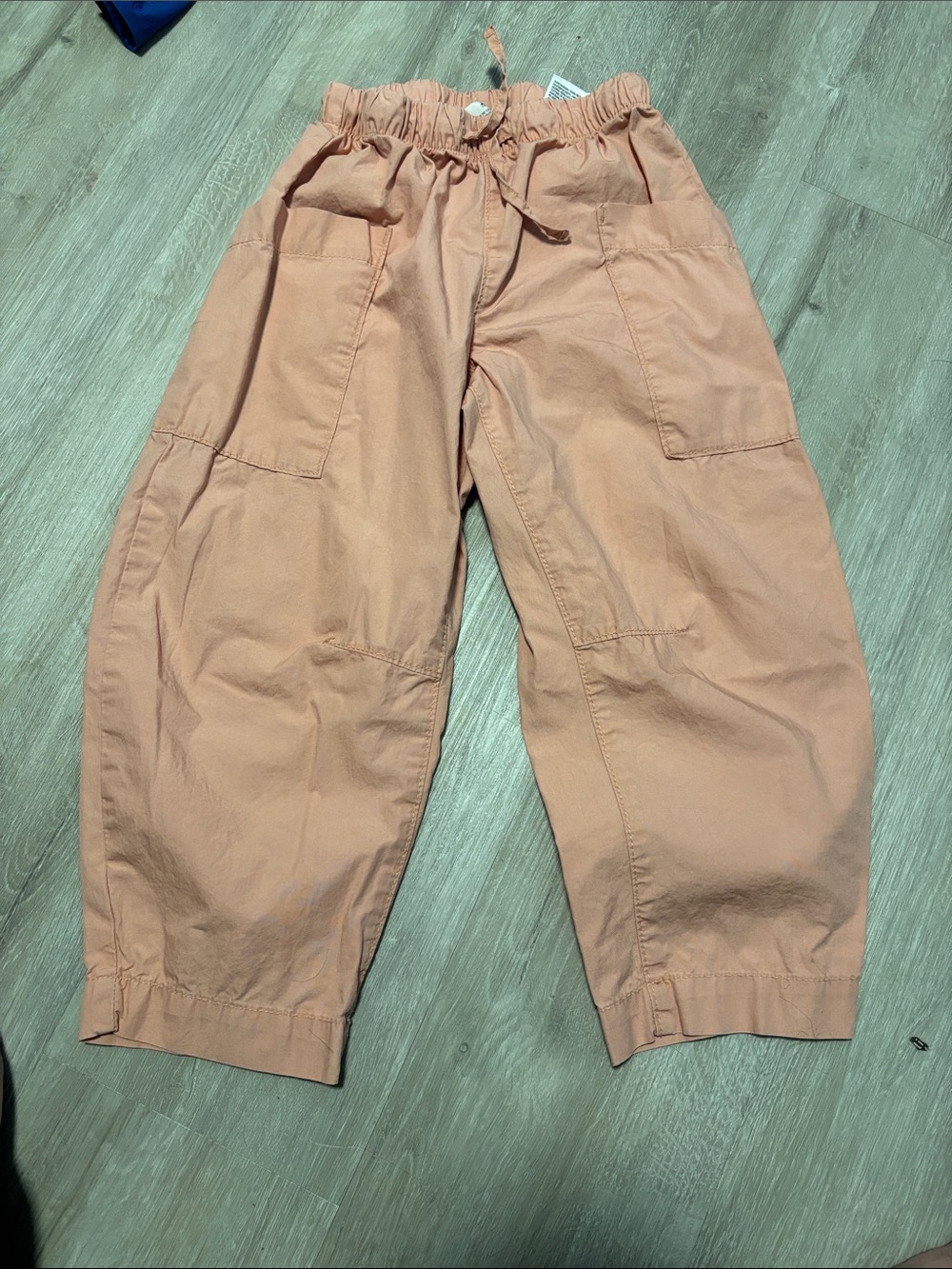 H&M Peach Elastic-Waist Cargo Pants for Kids